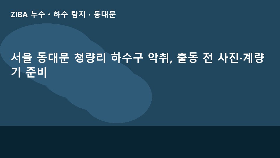 서울 동대문 청량리 하수구 악취, 출동 전 사진·계량기 준비