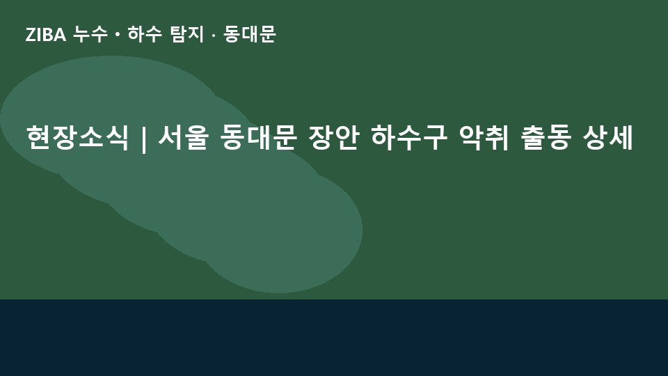 현장소식 | 서울 동대문 장안 하수구 악취 출동 상세