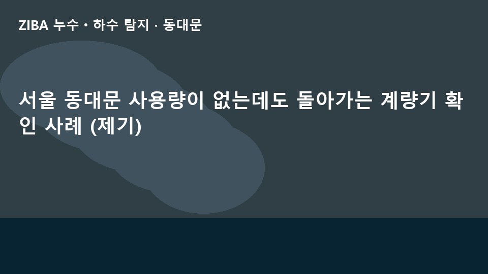 서울 동대문 사용량이 없는데도 돌아가는 계량기 확인 사례 (제기)