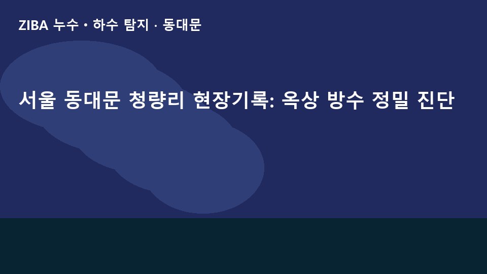 서울 동대문 청량리 현장기록: 옥상 방수 정밀 진단